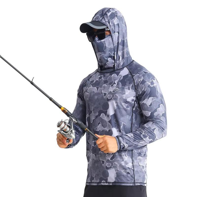 Mens UV Protection Quick Dry Cycling Jersey Lightweight Breathable Hooded Fishing Outdoor Sport Shirt