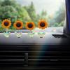 5 Pieces Sunflower Car Decorations, Car Spring Decorations With Stickers, Creative Car Swing Decorations, Sunflower Dashboard Decorations