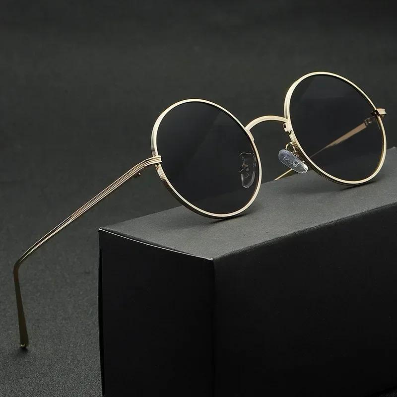New Gold Round Metal Frame Sunglasses Men Retro Summer Style Women Red Lens Sun Glasses Unisex Yellow Pink Black