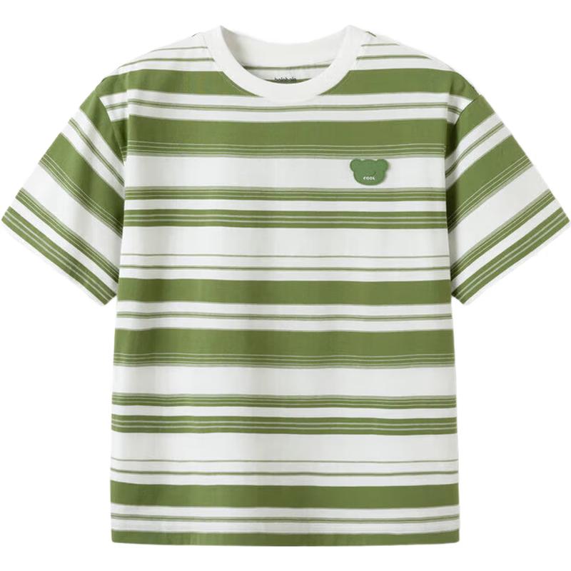 Balabala Boys  Striped Cotton Short-Sleeve T-Shirt 140