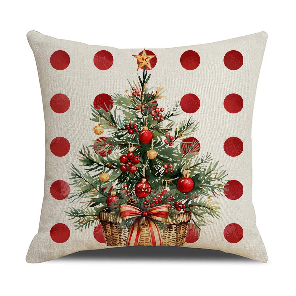 Christmas Elk Pillowcase Polyester Home Sofa Decoration Pillow Festive Amenity Cushion Backrest