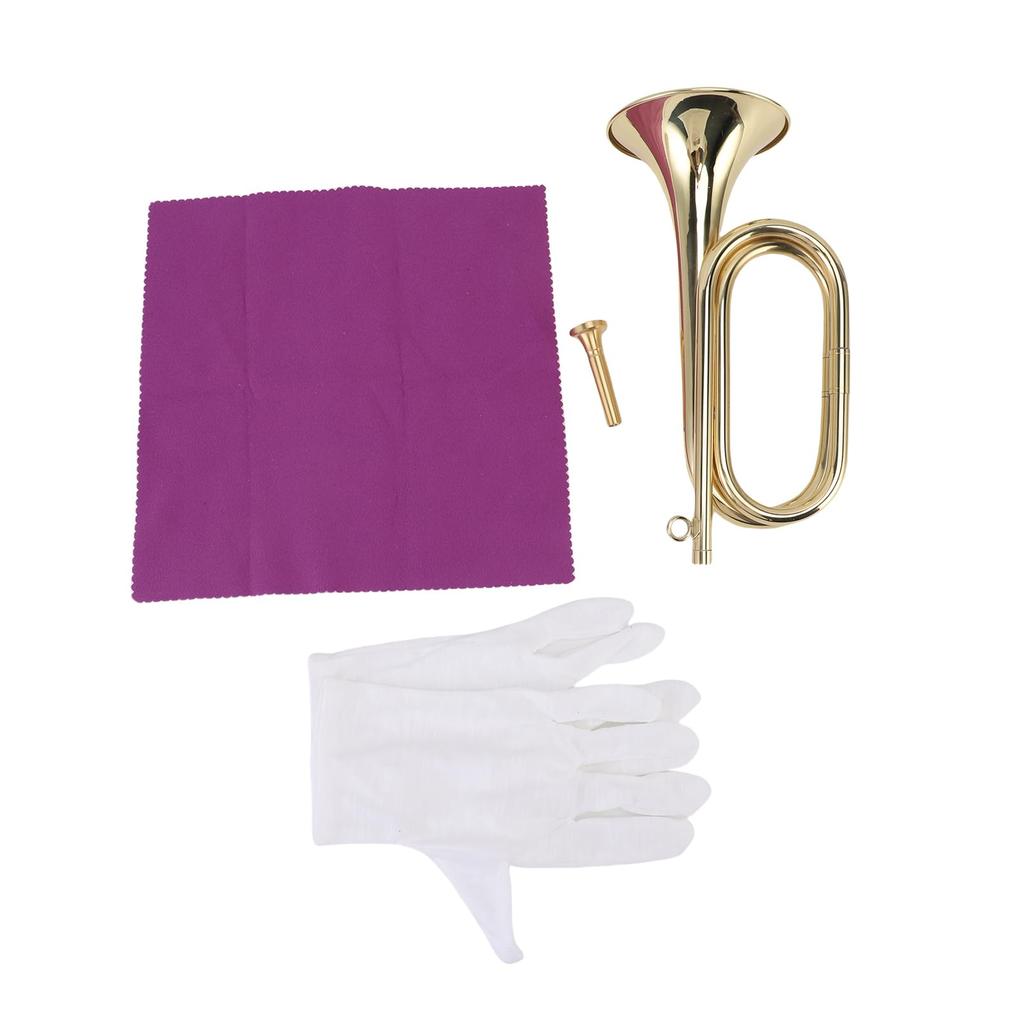Fockety B-Trompete, Standard Messing Taschen trompete, Professionelles Instrument mit Handschuh, Reinigungstuch, Anfänger-Mundstück, für Schülerband