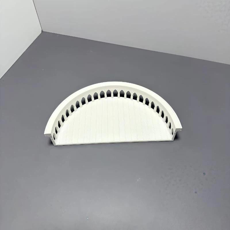 

1Pcs Semi Circular Balcony Miniature Building Model Accessory Dollhouse Simulation European Wall Mounted Storage Rack Decor A1