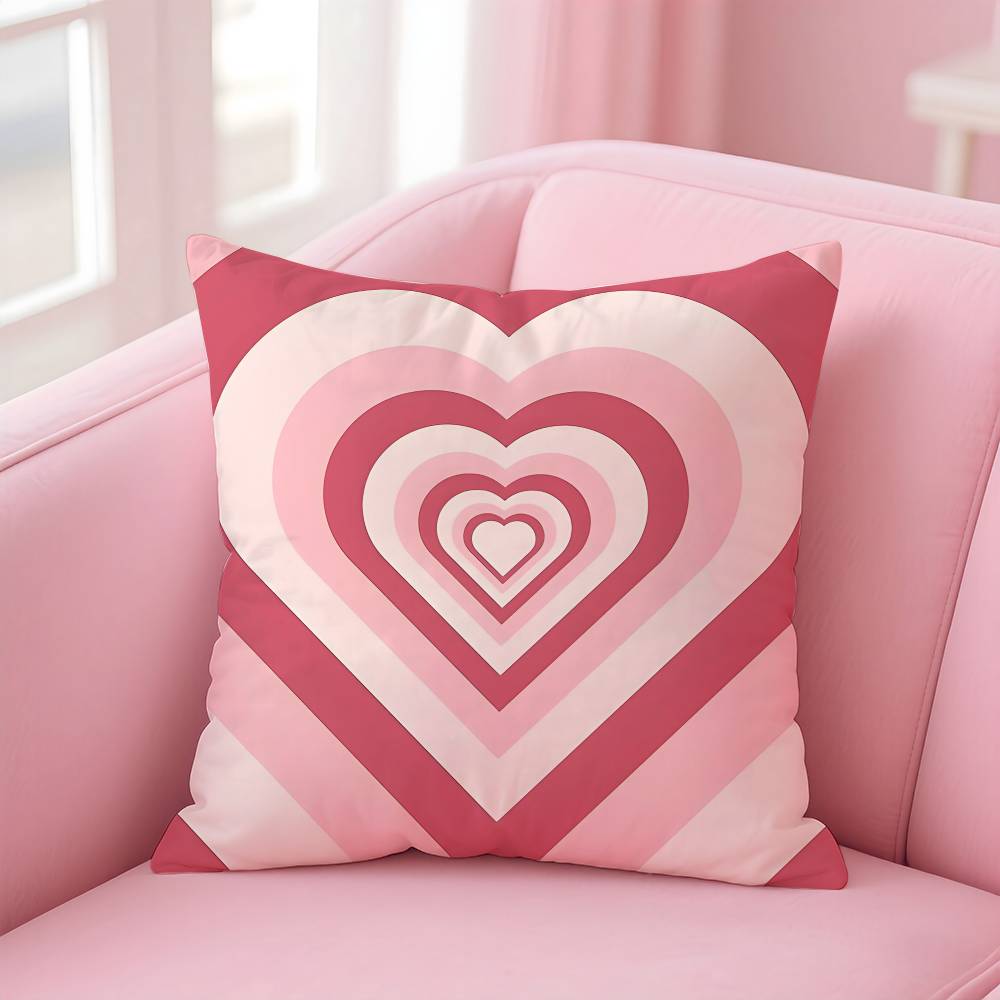 Home Decor Love-Themed Heart-Shaped Digital Print Pillowcases Pattern Cushion Cover Suitable For Sofa Bedroom Car Pillow Cover