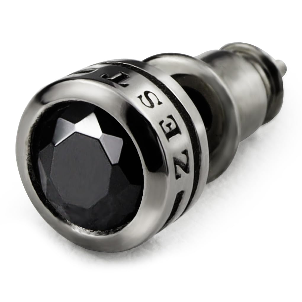 

Stag Royal Stag ZEST Black Round Single Stud Earrings 1P Single Ear Silver 925 Zirconia Simple [Royal ZEST] Men s