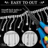 1 Yard Rhinestone Ribbon Tassel Chain Rhinestones Fringe Trim Diamond Crystal Long Tassel Trim for Clothing Accessories DIY
