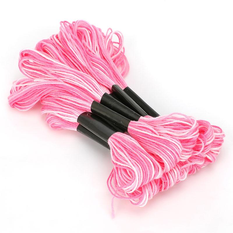 12 Pcs/lot Cross Stitch Embroidery Floss Dyeing Line Threads DIY Weave Bracelet String Sewing Threads MultiColor Embroidery