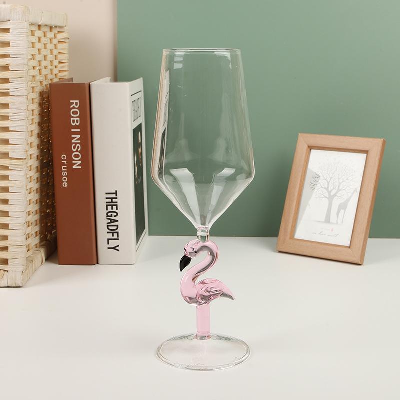 1 Stück Kreatives Rosa Flamingo Cocktailglas Martini-Pokal Umgekehrte Kegelform Hochzeit Geburtstagsparty Kristall Champagner Weinkelch