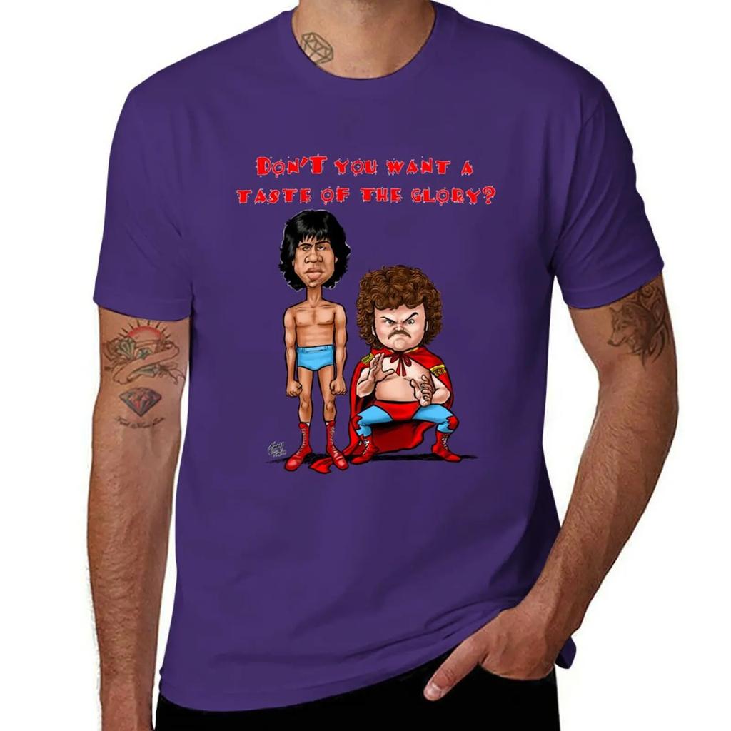 Nacho Libre Taste of the Glory T-shirt Funnys Oversizeds Mens Plain T Shirts