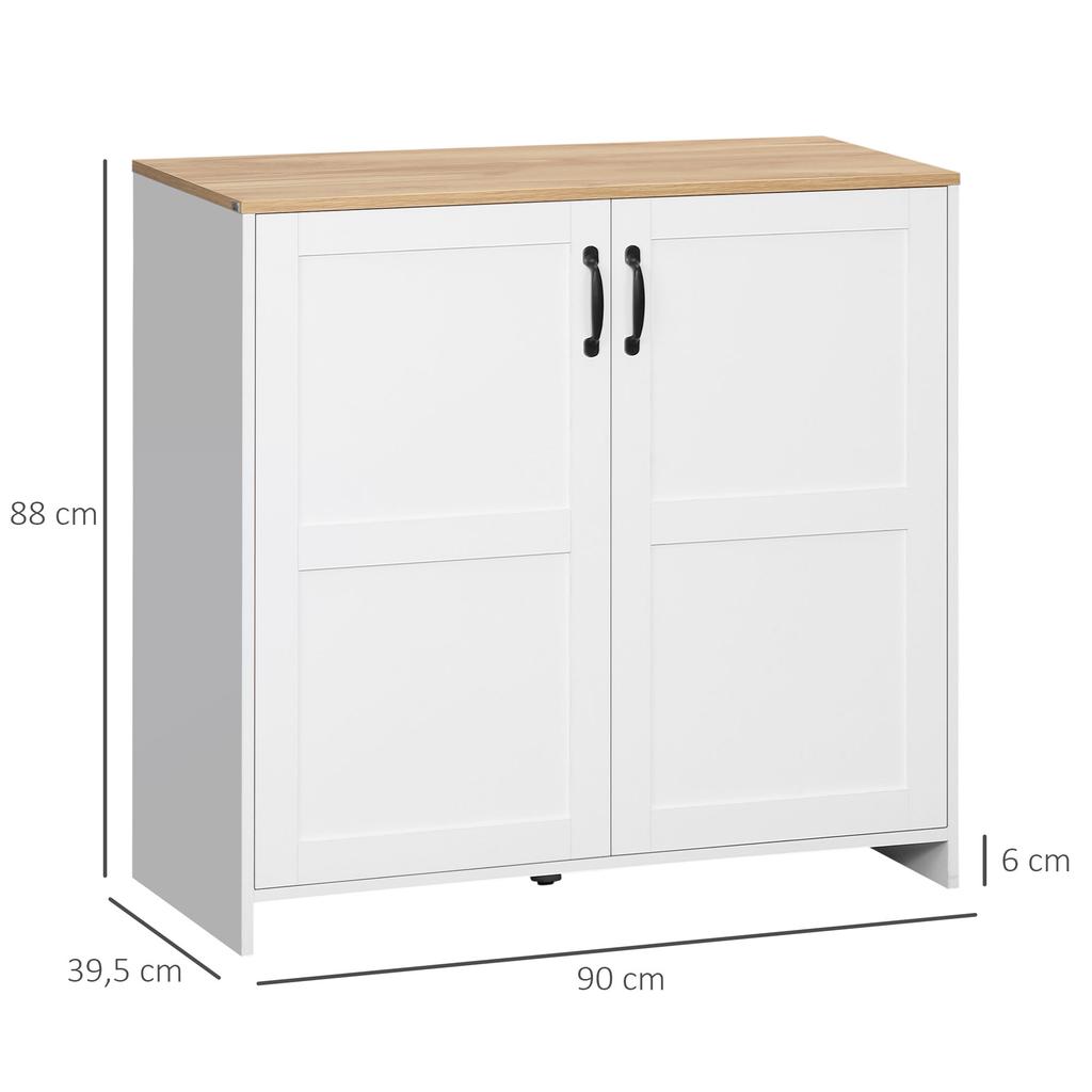 Armadio Dispensa da Cucina con 2 Ante e 2 Ripiani Regolabili 90 x 39,5 x 88 cm