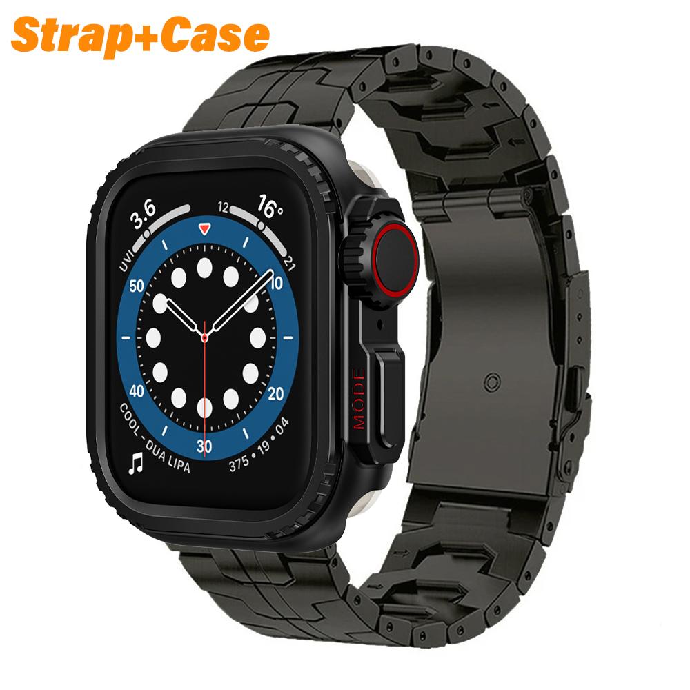 Titanium Strap for Apple Watch Ultra 2 49mm 46mm 45mm 44mm Metal Case Protector Bumper Frame for IWatch Series 10 9 8 7 6 5 4 SE