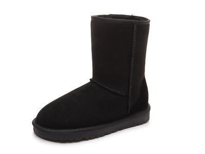 100% Natuurlijk Bont Klassiek 2026 Echt Schapenvacht Dameslaarzen Dames Schoenen Platte Laarzen Dames Winter Vrouw Sneeuwlaarzen 35 zwart