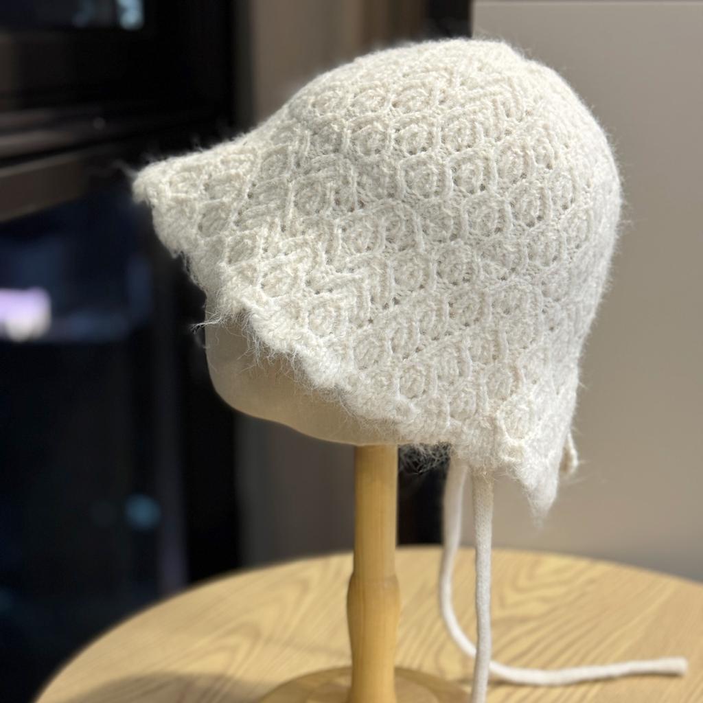 New Style Slit Wavy Edge Versatile Face Showing Small Bucket Hat Travel Lambswool Fisherman Hat