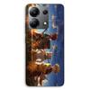 Phone Case - MANIACASE - Xiaomi Redmi Note 13 4G - Silicone TPU - Black - Tanjiro, Inosuke and Zenitsu Pattern