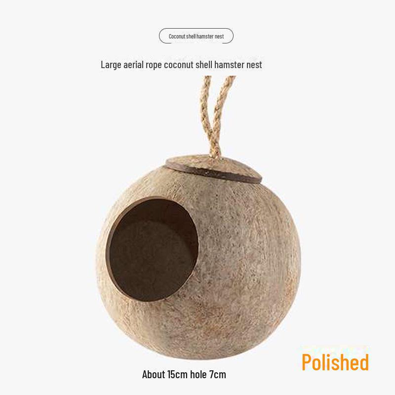 Hamster Nest Coconut Shell Hiding House for Pets - Summer Climbing Habitat for Small Animals