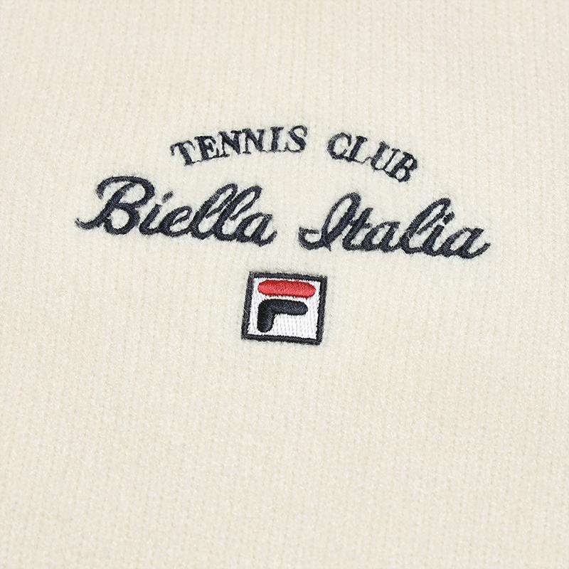 Fila Tennis Simple Classic Retro Sports Casual Versatile Comfortable Loose Knit Cardigan Jacket Women jackets Egrets-White A11W613403FWT