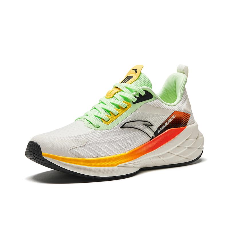 Anta Lightweight Shock Absorbing Non-Slip Breathable Durable Low-Top Running Shoes Men Sneaker White Green Black 912425502-4
