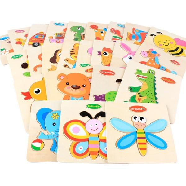 Puzzle in Legno di Qualità Premium Giocattolo Educativo Sviluppo per Bambini con Stile alla Moda