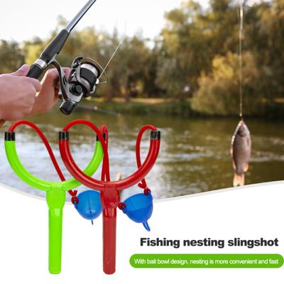 Fishing Nest Catapult with Handle Lightweight Portable Long-range Throwing Bait Thrower Nesting Device Fishing Accessories
