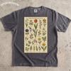 Vintage Botanical Chart Shirt, Spring Flowers Field Guide Tee, Cottagecore Floral Comfort Colors Top, Dark Granola Light Academia Gift