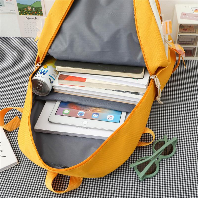 Schoolbag Korean Version Ins Small Fresh Girls Backpack Versatile Backpack Cute Transparent Bar Pain Bag Primary and Secondary School Schoolbag