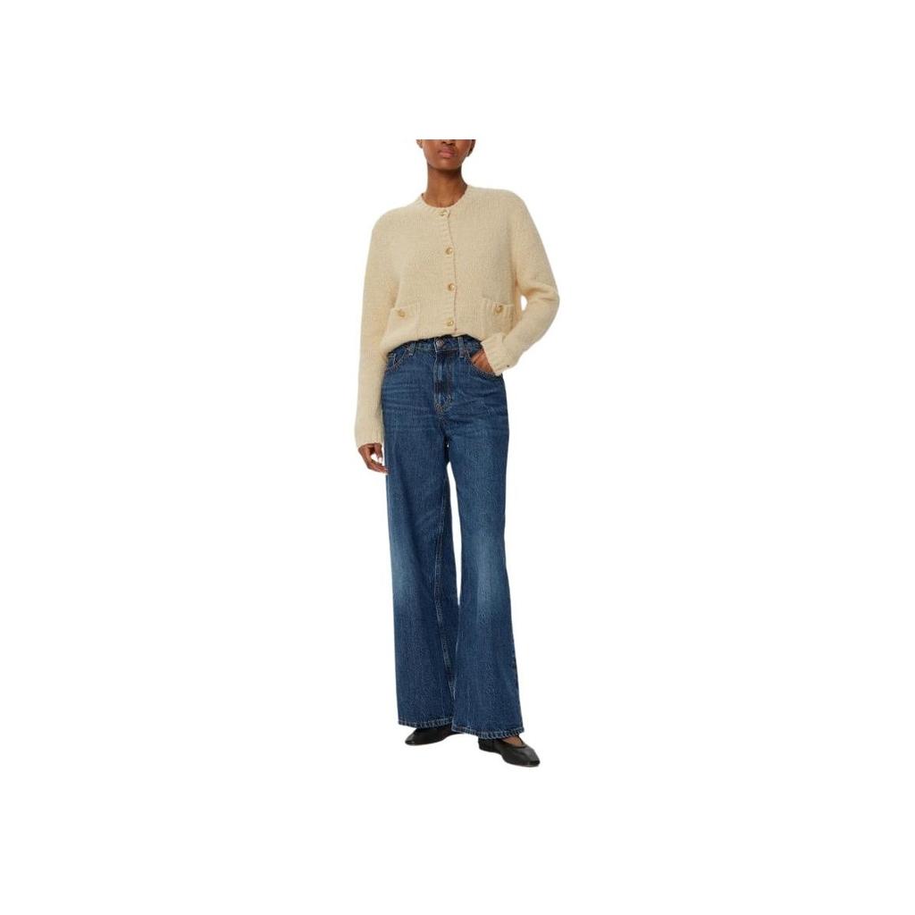 Tommy Hilfiger Solid Color Single-Breasted Long Sleeve Knit Sweater Women sweater Beige WW0WW44473-AEX