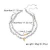 Retro Irregular CCB Bead Elastic String Bracelet Set for Women Simple Heart Shaped  Multilayer Bracelet Charms Birthday Jewelry