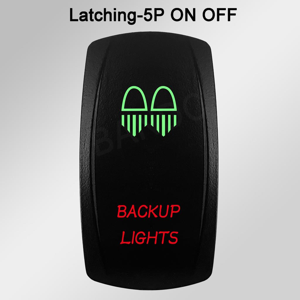 Waterproof LED Rocker Switch for Boat RV Truck | Green/Red Light 12V/24V ON-OFF/ON-OFF-ON for Exhaust Heat AC Lights