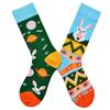 Asymmetrische Baumwollsocken mit Cartoon-Ente – trendiger Streetstyle für Damen, mittlere und hohe Röhre, ohne Knochendesign