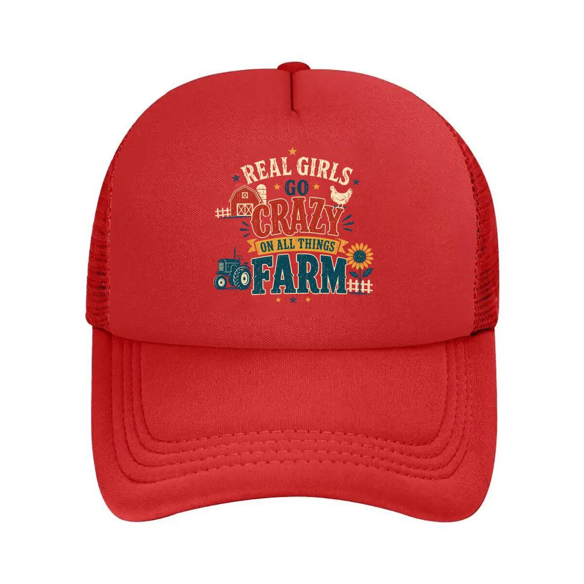 Real Girls Love Farm Life Mesh Baseball Cap Hip Hop Adjustable