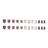 24pcs Metallic Irregular Flowers False Nails French Press On Nails New Fake Nails  Women Girls