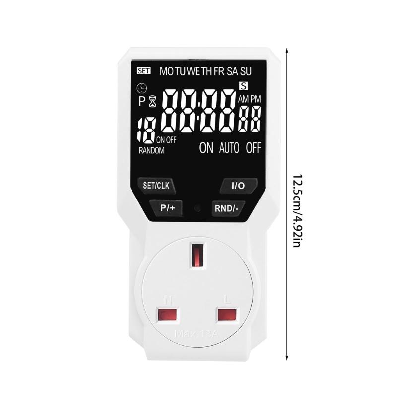 British Standard Large Screen Display Programmable Outlet with Multiple Timing Picks Suitable for Home & Office Use