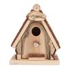 Outdoor Bird House Pine Wood Hanging Type Birdhouse Decoration for Garden Patio Courtyard Balcony