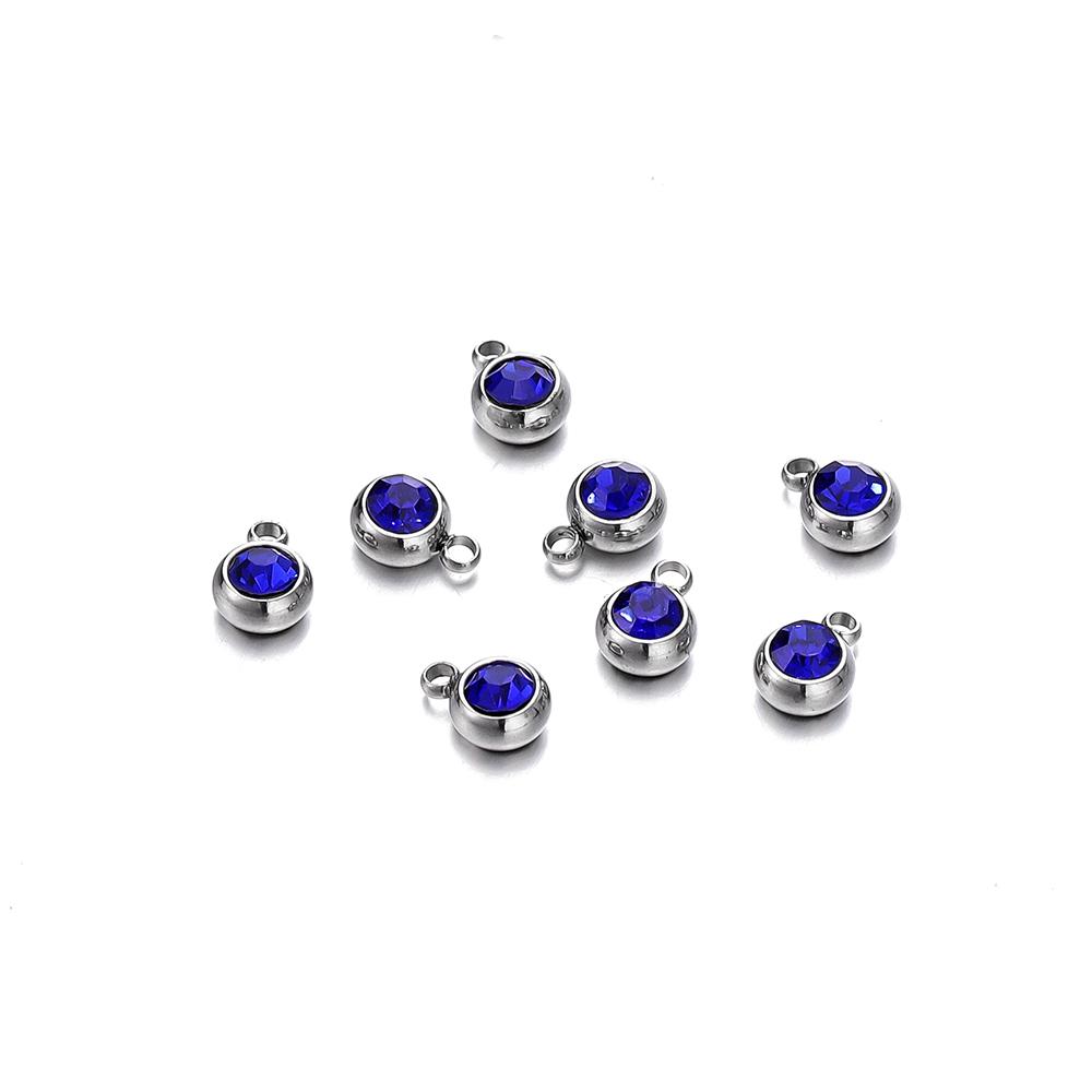 20 Stück 6mm Edelstahl Strassperlen Goldfarbe Kristall Anhänger für DIY Halskette Armband Charm Schmuckherstellung