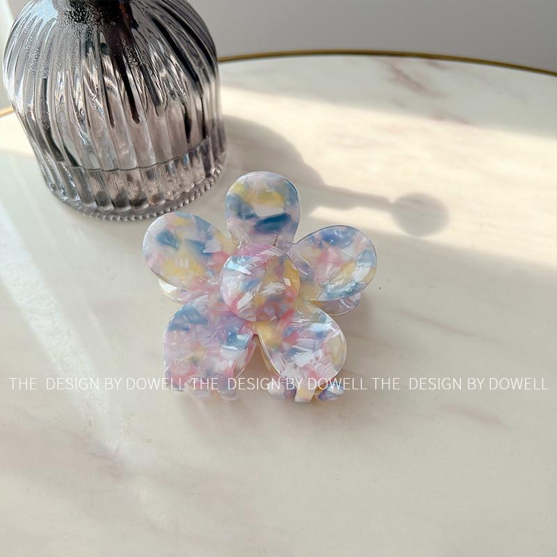 Elegant Korean Style Floral Hair Claw Clip Handmade Acetate Accessory For Women