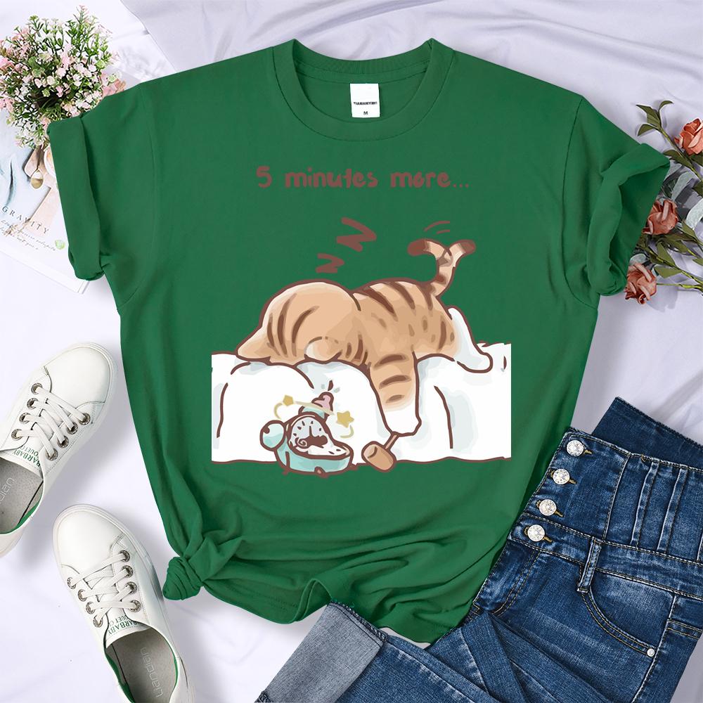 

Кошка, которая всегда хочет спать, Дизайн с рисунком, Женские футболки, Летняя одежда на все случаи жизни, Модная футболка с круглым вырезом, Y2K Хип-хоп топ 4XL