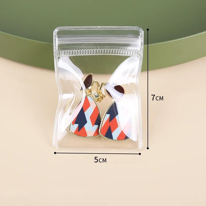 10-100 pièces 0,44 mm PVC Transparent Sac de Rangement pour Bijoux 5x7-10x26cm Boucles d'oreilles Colliers Montres Bagues Bracelets Sac d'Emballage Scellé