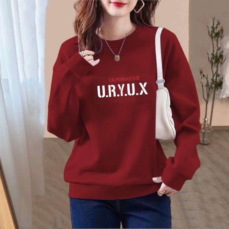 Neues Winter-Samt-Sweatshirt Damenmode Locker Lässig Bedruckt Vielseitiges Oberteil