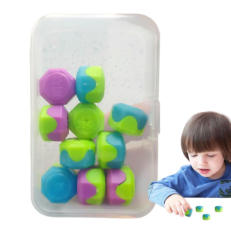 10Pcs Korea Traditional Play Game Gonggi Jack Stone Pebbles Set Box Exercise Colorful Fun Stress Relief Toy