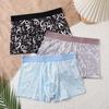 Men's Plus Size Ice Silk Printed Boxer Briefs - Breathable & Youthful Style