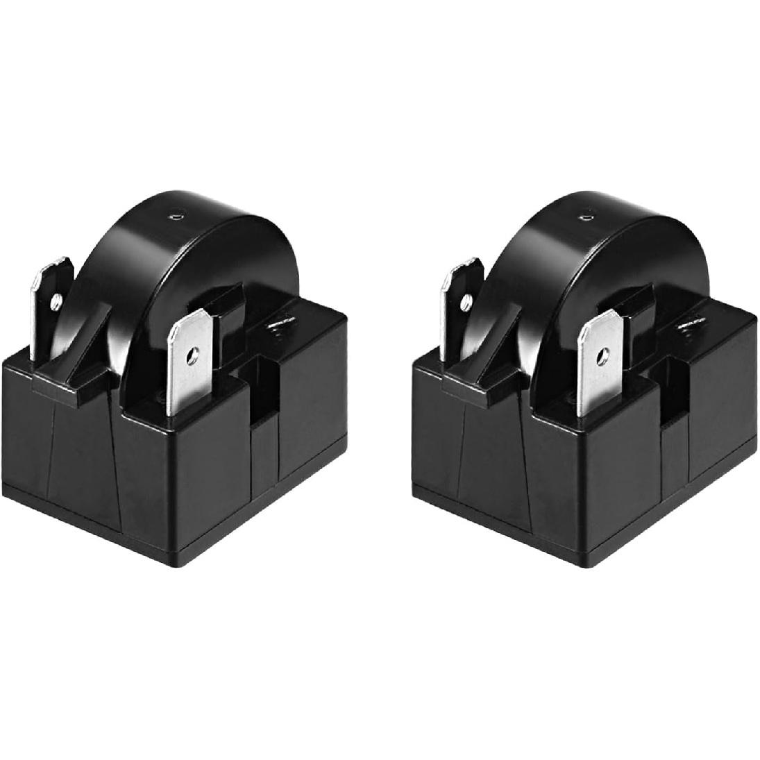 Refrigerator Start Relay, 2 Pin 250W 4.7 Ohm Resistance, Plastic Refrigerator Overload Relay Fridge Compressor Relay Black - (Applications: for