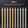 10 Pieces Glass Drill Bits Assortment Portable Ceramic Concrete Metal Hole Puncher Assorted Kit Power Tools Accessories