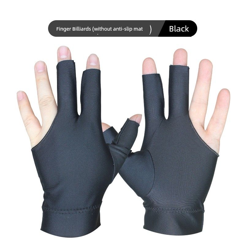 

Open Finger High Elastic Three Finger Billiards Special Private Gloves Men and Women Left and Right Hand Table Tennis Ball Hall Supplies Accessories Black [Billiards] left hand 2 All yards
