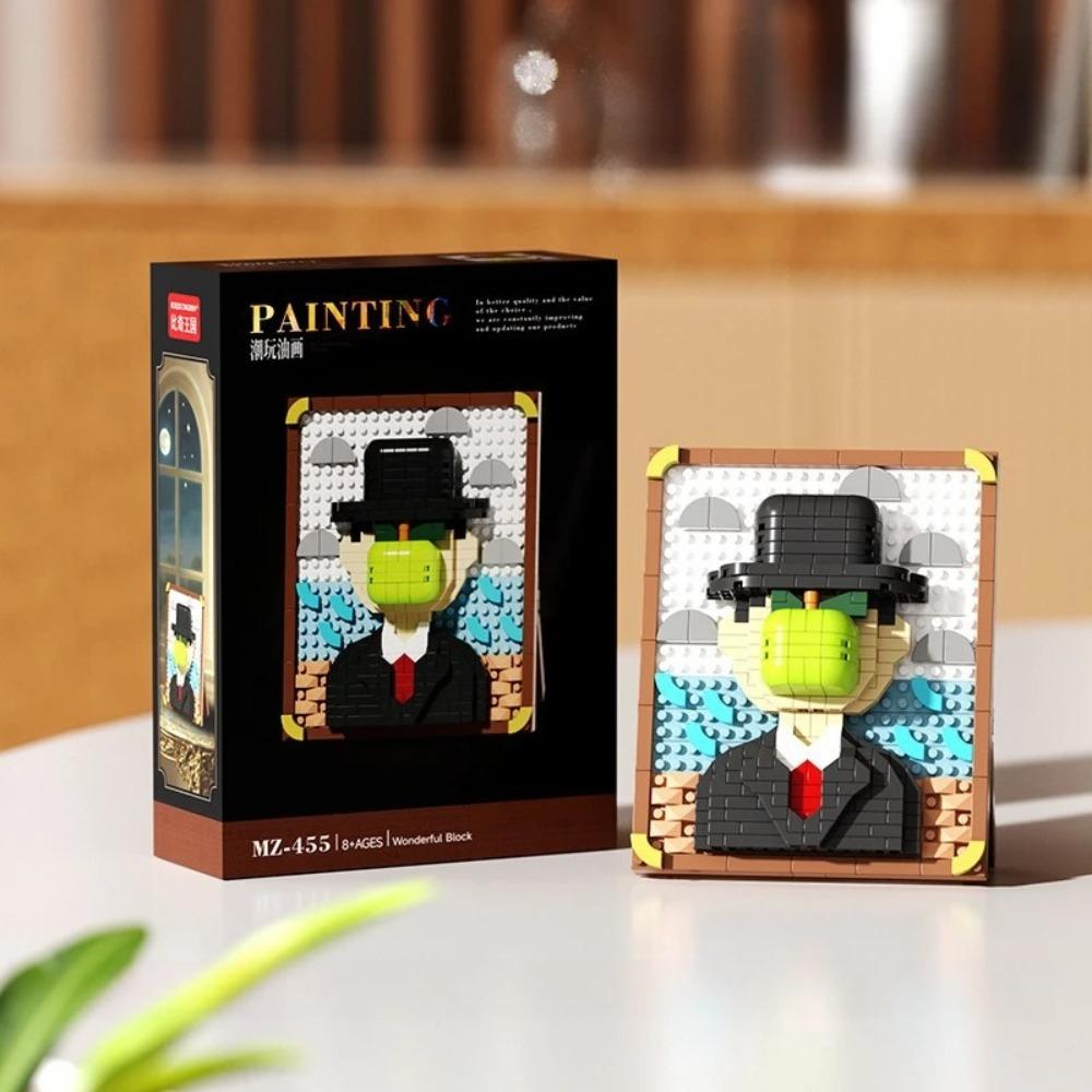 Hot-selling World-famous Painting Assembly Building Blocks Creative Pixel Oil Painting Frame Sunflower Building Block Decoration