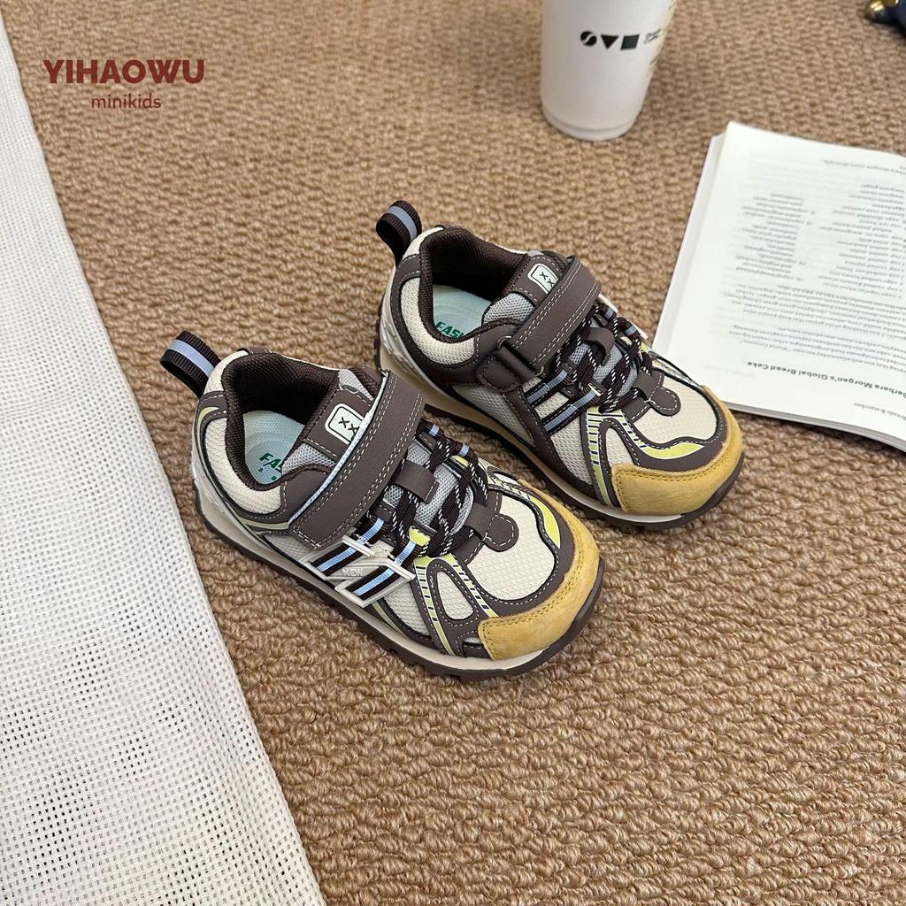 Chaussures de sport en cuir unisexes Hiver 2025 - Doublure en velours, Mode et polyvalentes pour enfants