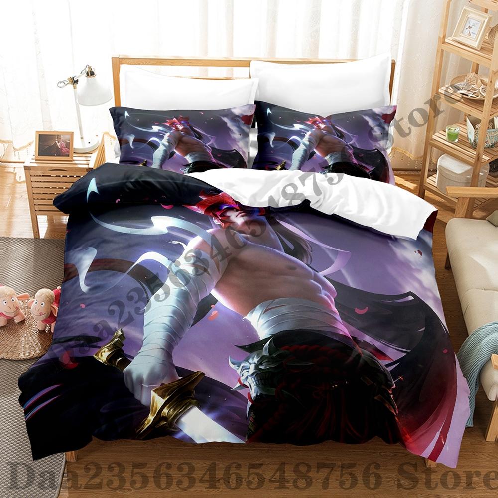 Game The Unforgotten Yone Bedding Set Single Twin Full Queen King Size Bed Set Adult Kid Bedroom Duvetcover Sets Bed Sheet Set