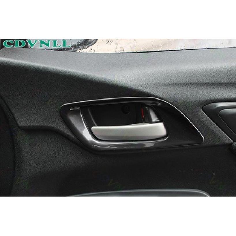 Inner Door Handle Decor Frame Cover Trim For Honda Fit/Jazz 2014-20 Bright Black
