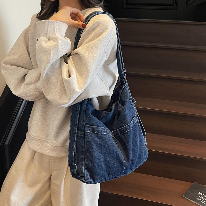 Džínová taška crossbody multifunkční školní batoh dámská taška přes rameno