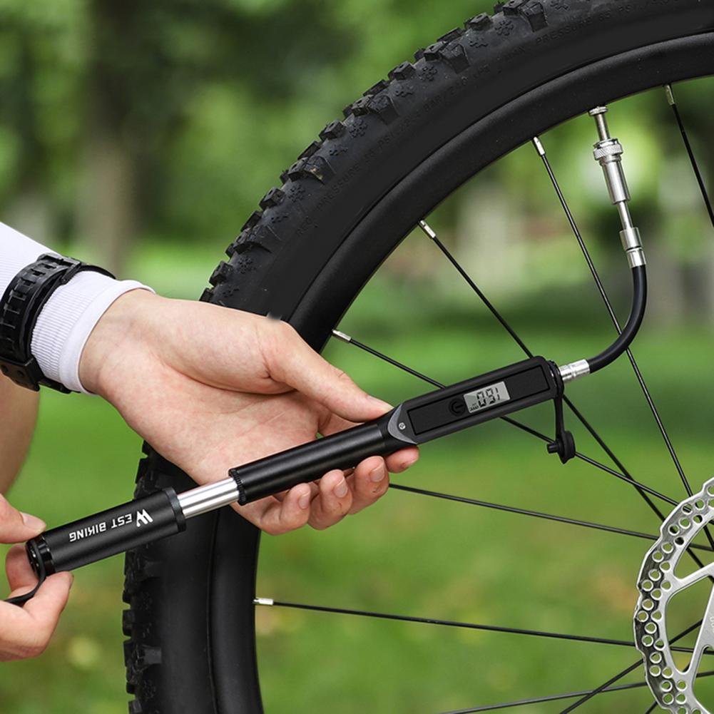 Handheld Tire Pump Aluminum Alloy Telescopic Bike Pump With Built-in Inflation Hose for MTB