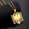 Collana con Ciondolo Aquila Albanese - Gioielli Unisex in Acciaio Inossidabile